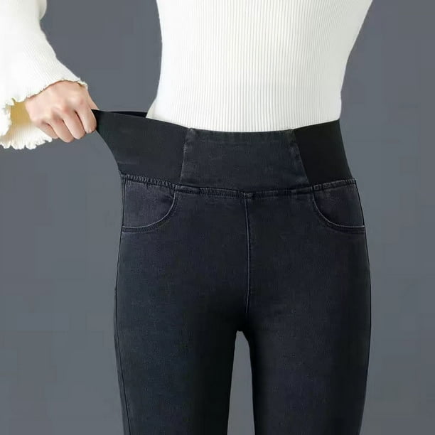 Pantalones Vaqueros de gran tamaño para mujer, mallas ajustadas de cintura alta, Estilo Vintage, 26-38