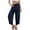 Navy, variant on Women's Pants Petite Under $10 With Pocket Elastic Waist Solid Color Baggy Casual Wide-Leg Pants