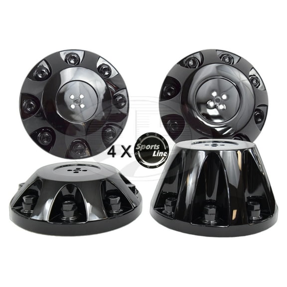 Complete Set (2 front   2 rear) Hubcap Black Chrome Plated ABS for 2011-Newer GMC/Chevy 3500HD Dually