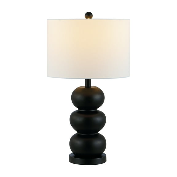 SAFAVIEH Ioanna 24 in. Modern Black Resin Table Lamp with White Linen Shade