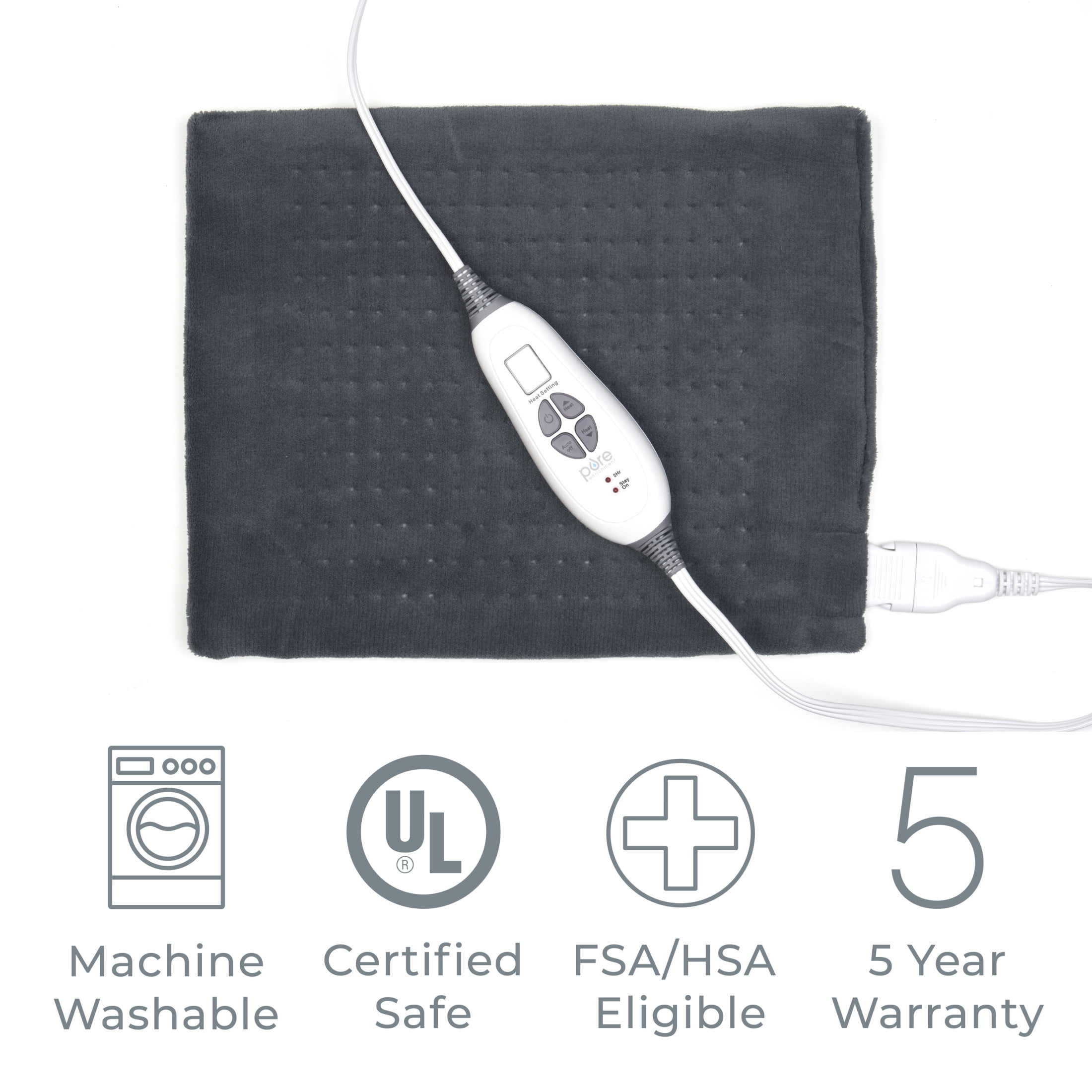 Pure Enrichment PureRelief Duo 2-in-1 Heating Pad with Removable XL Hot/Cold Gel Pack, Soft Microplush Pad Warms Up in Seconds, Ideal for Back Pain, and Muscle Aches in Legs & Shoulders