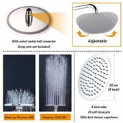 Easeurlife Stainless Steel Shower Head High Pressure 8 inch Adjustable Ultra-thin Round Rainfall Showerhead with Swivel Metal Ball ConnectorÂ and 70 Self-Clean Jets (Mirror Finish 304)