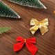 thumbnail image 3 of Lazos rojos de Navidad para decoración del hogar, lazo dorado y plateado, adornos de árbol de Navidad, regalo de fiesta de año nuevo, 3 of 4