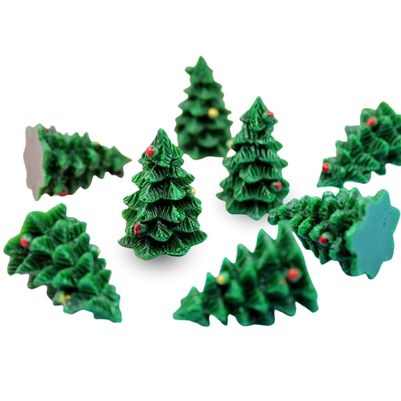 5/10pcs Resin Christmas Trees Miniature, Mini Cute Fairy Garden Home Ornament, Micro Landscape DIY Craft Decoration