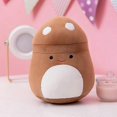 thumbnail image 1 of Divertida almohada de peluche con forma de hongo, bonito muñeco de peluche para abrazar para bebés, niñas, cumpleaños, dormitorio, sofá, asiento de coche, decoración, 24 cm, marrón, 24 cm, marrón, 1 of 5
