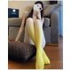 thumbnail image 1 of Medias finas con degradado de verano, color caramelo, piernas delgadas, hermosas piernas, calcetines inferiores, 1 of 6