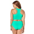 thumbnail image 2 of Swimsuits for All Cropped Racerback Tankini Set With Ruched Side Tie Brief, 2 of 5
