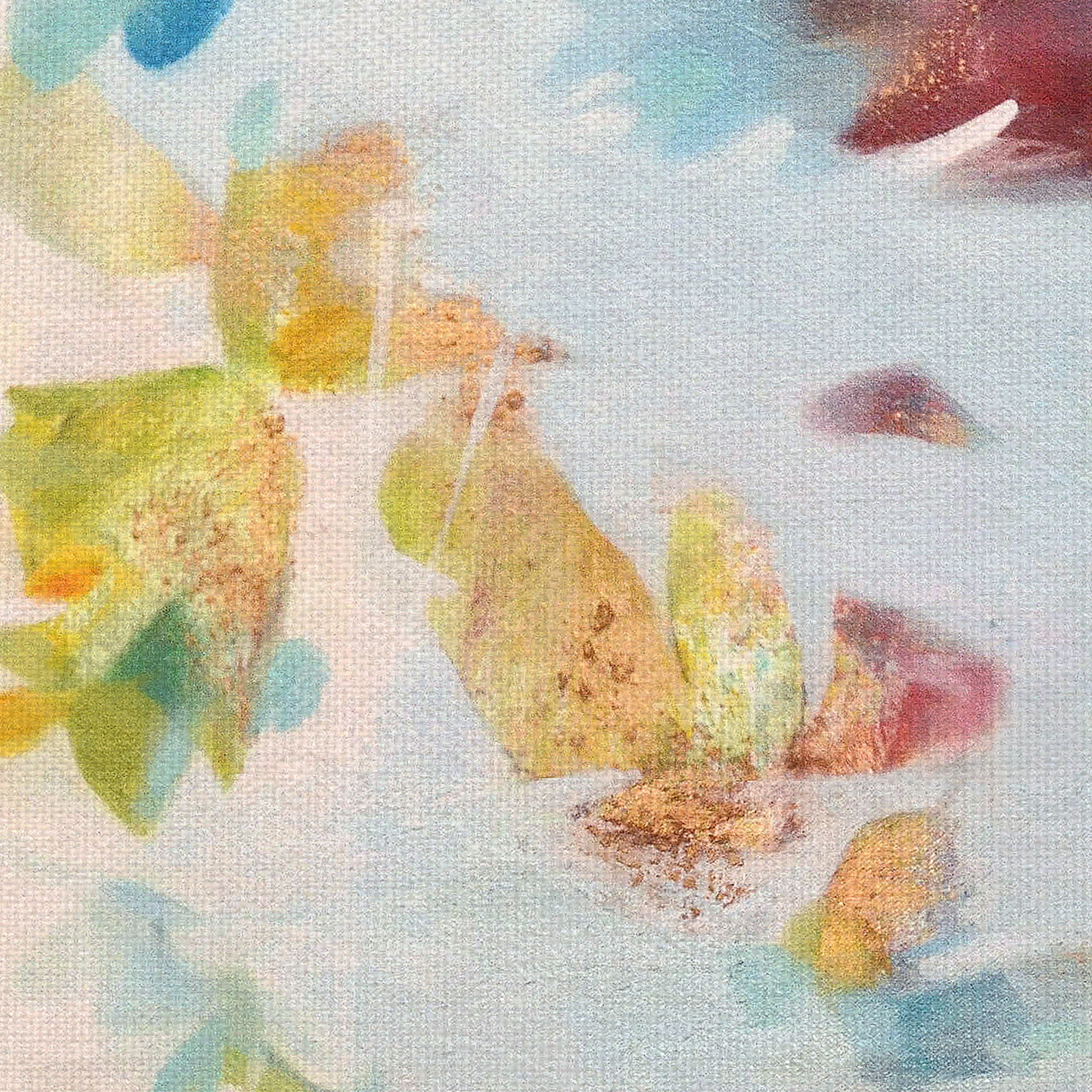 Masterpiece Art Gallery First Blush Blue Leaves by Elisa Sheehan Canvas Art Print 35" x 35"