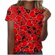 thumbnail image 2 of Fiudx Ofertas Relámpago Blusa de Manga Corta Estampada a La Moda para Mujer, Blusas Informales con Cuello Redondo, 2 of 4