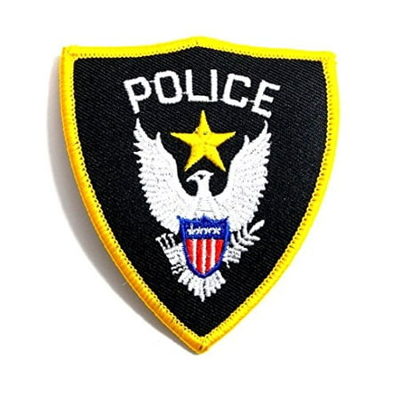 Police Department Shield Black White Embroidered Military Patch Iron ...