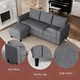 thumbnail image 3 of JAMFLY Sectional Sofa Couch Convertible L Shaped Sofas with Ottoman Small Sectional Couches for Living Room, 3 Seater Couch for Small Spaces, Dark Grey, 3 of 9