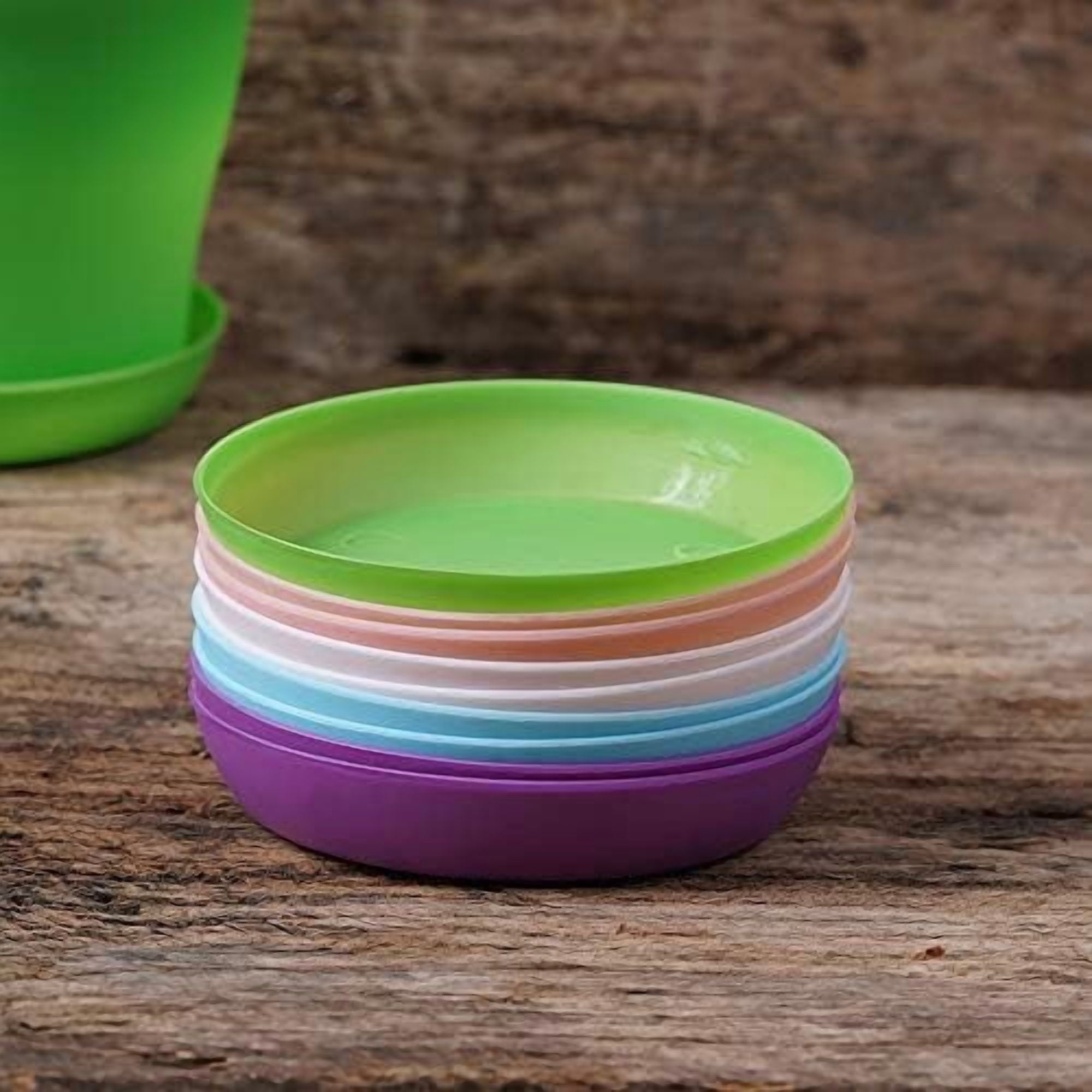 10 Pcs Plastic Planters Indoor Pots, Mini Flower Seedlings Nursery Pot with Pallet, Modern Decorative Gardening Containers