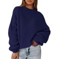 thumbnail image 1 of Suéter PRETTYGARDEN Azul Marino Oversized con Mangas Farol Talle S, 1 of 5