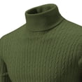 thumbnail image 4 of JTieacloth Pullover Casual Sweater Mens Autumn And Winter Sweater Still Turtleneck Solid Color Sweater(Green), 4 of 5