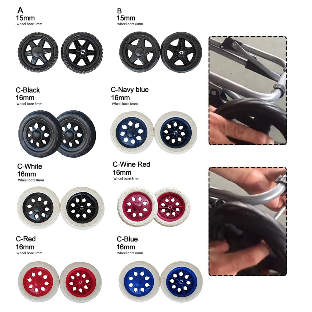 BTOER 2 Pieces Rubber Caster Wheelbarrow Replacement Wheel For Wagon Hand Truck Mower Cart Replacement Tire Luggage Wheel