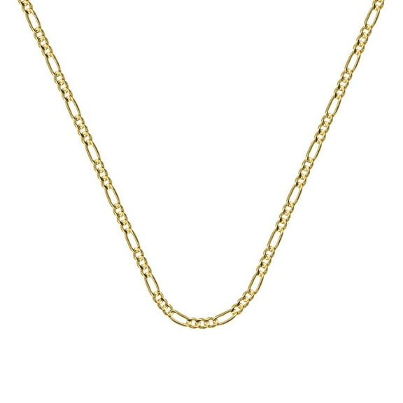 14k Yellow Gold 1.28mm Figaro Chain Necklace Spring Ring Closure - 1.9 Grams - 20 Inch