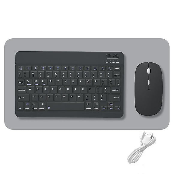 Protable Wireless Bluetooth Keyboard And Mouse Combo Rechargeable Cordless 10 Inch-Black-(Yeeson)