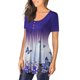 thumbnail image 4 of Moda Mujer Causal Rounk Cuello Impresión Blusa Manga Corta Camiseta Verano Tops Fridja bn5472, 4 of 7