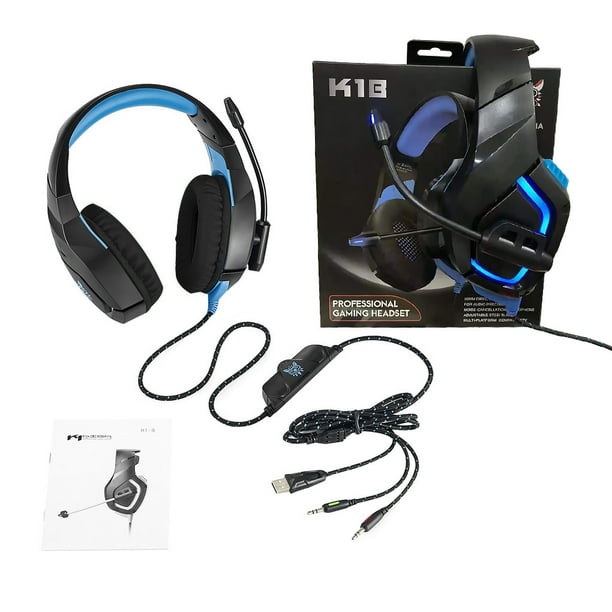 Auriculares para juegos ONIKUMA k1-b, auriculares estéreo para PC con cable, micrófono con cancelación de ruido, tableta, portátil, auriculares con luz LED seitruly EL0575-01B