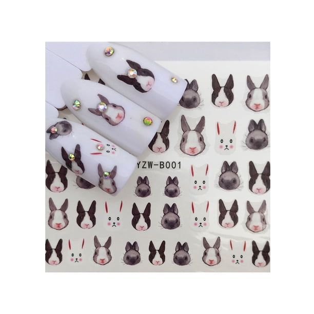 Minnieouse Multi patrón de dibujos animados Animal Nails Art Sticker 3D Nail Wrap Sticker Tips DIY Manicura Stickers Tool Type6 NO6 Minnieouse MJ12595-01