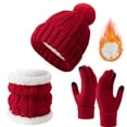 thumbnail image 6 of XFHLMJFF Winter Crochet Hats Gloves Scraf Set for Women Solid Color Beanie With Hairball Warm Neck Soft Scraf Woolen Hat Knit Hats Bib Touch Screen Gloves 3Pcs, 6 of 6