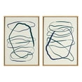 thumbnail image 3 of Kate and Laurel Sylvie Blue and Green Expressive Abstract 1 and 2 Framed Canvas Wall Art Set by The Creative Bunch Studio, 2 Piece 23x33 Natural, Modern Colorful Art Set for Wall, 3 of 7