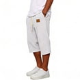 thumbnail image 6 of Enridrech Mens Jogger Capris Pants Plain Drawstring Elastic Waist 3/4 Length Pant Straight Leg Summer Casual Capri Shorts, 6 of 6