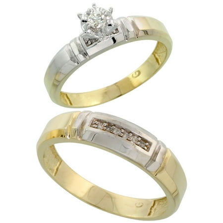 Gold Plated Sterling Silver 2Piece Diamond Wedding 