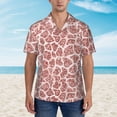 thumbnail image 2 of Pofeuu Rose Gold Abstract Spots Print Hawaiian Shirt for Men Sleeves Casual Button Down Summer Beach Dress Shirts T-Shirts,Large, 2 of 7