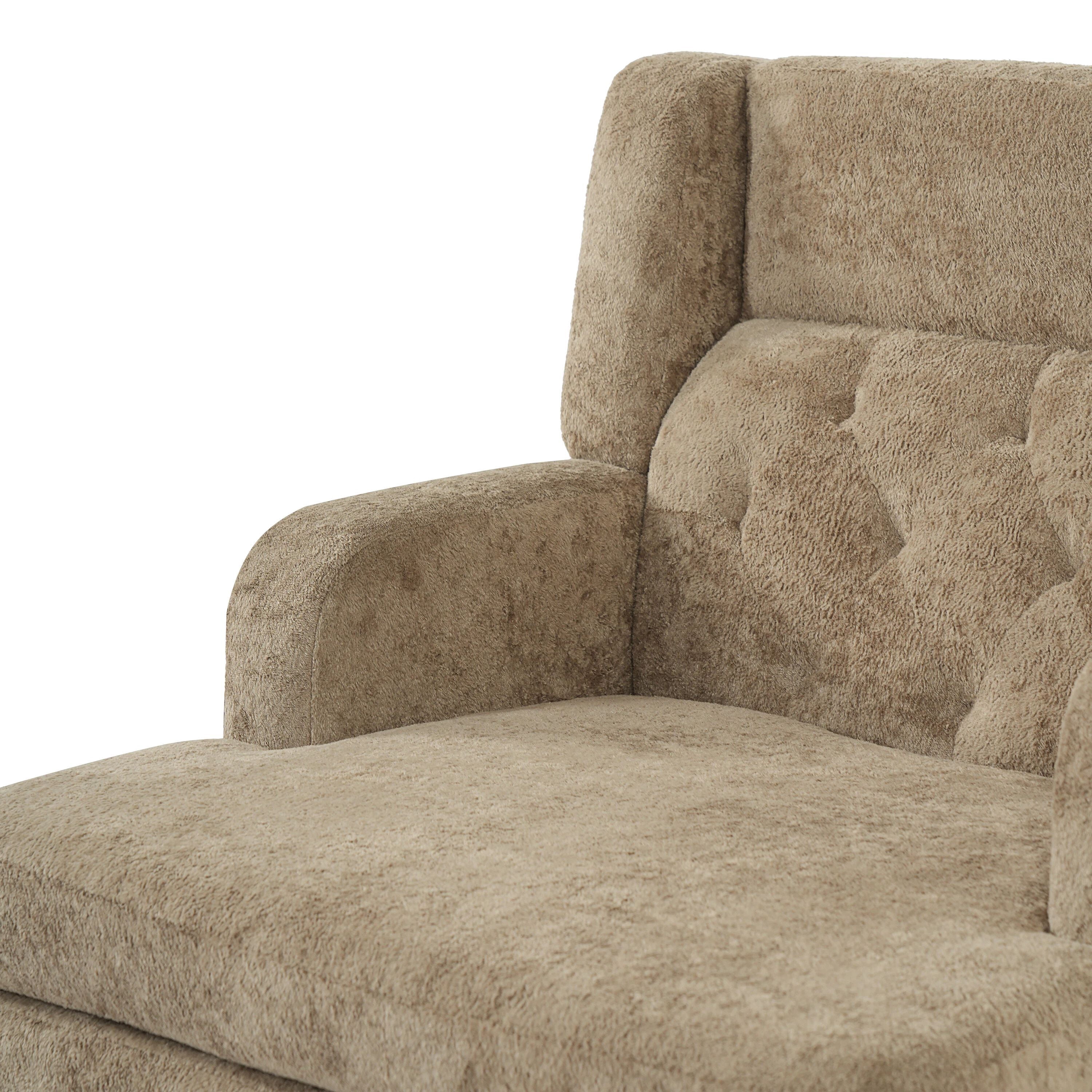 Euroco Modern Accent Chair,Upholstered Armchair with Solid Wood Frame,Comfy Reading Chair,Living Room Chair for Bedroom, Guest Room,Brown