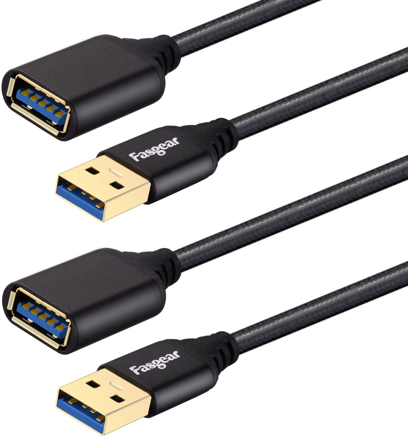 [2 Pack] Fasgear USB Extension Cords, 6 Feet(1.83M) USB 3.0 AMale to A