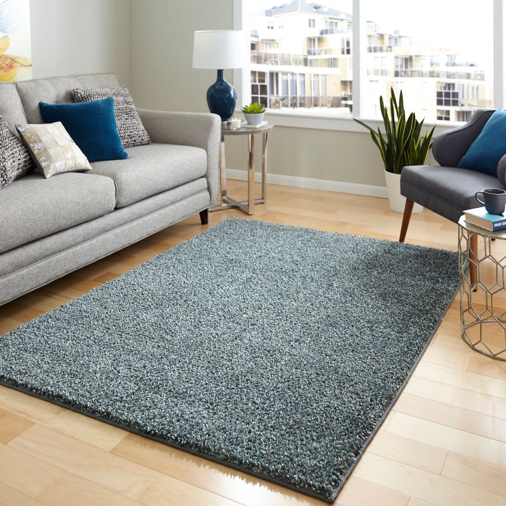 Mohawk Home Eyelash Blue Shag Rug, Multiple Sizes