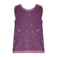 thumbnail image 3 of Felirenzacia Women's Casual Round Neck Solid Color Sequin Loose Sleeveless Tube Tank Top, Purple,S, 3 of 9