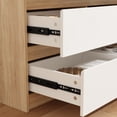 thumbnail image 2 of KULAGAGA 9 Drawer Dresser Chest of Drawers, 63” Wide Dressers, Modern Wood Drawer Chest Storage Organizer, No Handle Design, for Bedroom Living Room Hallway, Oak&White, 2 of 7