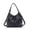 Black, variant on Slouchy Hobo Handbag for Women, Soft Faux Leather Shoulder Purse with Top Handles and Front Zipper Pockets, Black