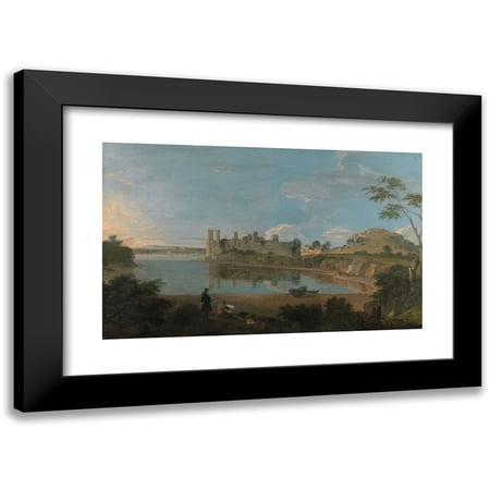 Richard Wilson 14x11 Black Modern Framed Museum Art Print Titled - Caernarfon Castle (ca. 1745)