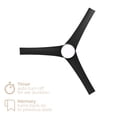 thumbnail image 5 of Velocity 52in 3-Blade Smart Ceiling Fan 2700K-6000K CCT Tunable Range LED Light Kit in Matte Black with Remote Control Works With iOS or Android App, 5 of 10
