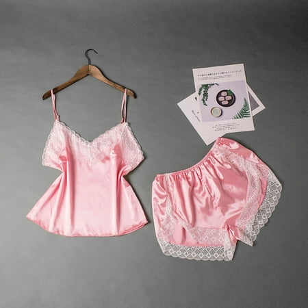 

DroolingDog 2PC Women Sexy Lace Patchwork Solid Lingerie Nightwear Underwear Robe Babydoll Set Sleepwear