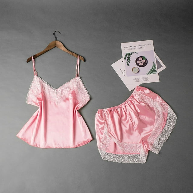 LSLJS 2PC Women Sexy Lace Patchwork Solid Lingerie Nightwear Underwear Robe Set Sleepwear, Lingerie Sets