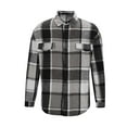 thumbnail image 5 of Zylanna Men's Button Down Shirts, Turndown Collar Flannel Plaid Long Sleeve Casual Tops for Men Gray, 5 of 5