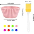 thumbnail image 2 of HTOOQ 40pcs Silicone Cupcake Baking Cups Kutsinta Molder Cupcake Liners Muffin Molds, 8 Colors Regular Size Colorful -, 2 of 9