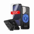 thumbnail image 1 of HAYANfor Samsung Galaxy S24 FE Case Magnetic[Compatible with MagSafe Support Wireless Charger]Built-in Camera Cover Stand+with 2 Tempered Glass Screen Protector,360°Full-Body Phone Protection Black, 1 of 1