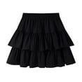 thumbnail image 6 of WENWU Black Mini Skirt High Waisted Ruffle Skirt Black Skirt Short Skirts for Women Black RARA Skirt Frilly Skirt Skirt for Summer Autumn Bed Skirts for Adjustable Bed Figure Skating Skirt, 6 of 7