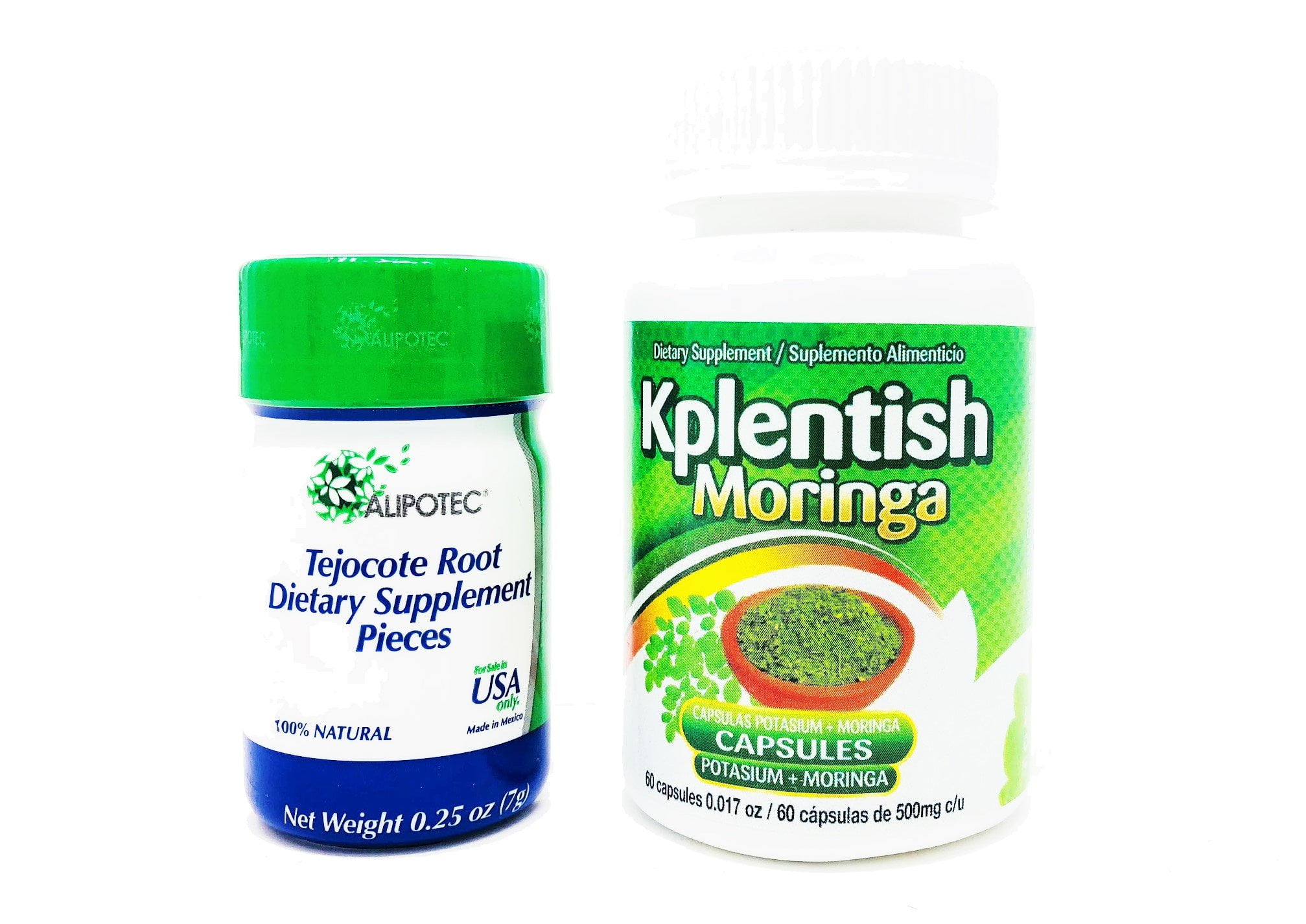 Alipotec Root Raiz de Tejocote 90 Day Supply and 30 Day KPlentish Moringa Potassium Supplement 2 Product Pack