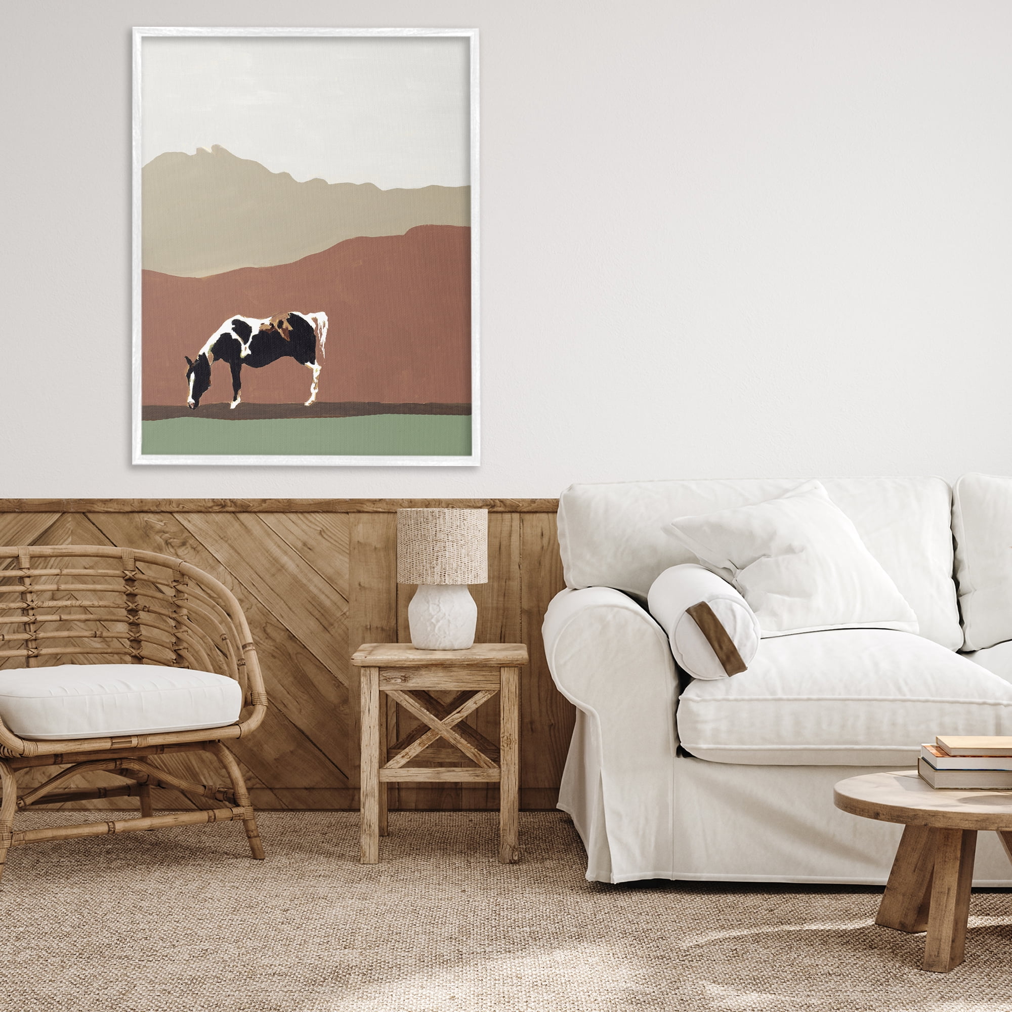 Stupell Industries Modern Mountains Horse White Framed Giclee Art, design by Patricia Pinto