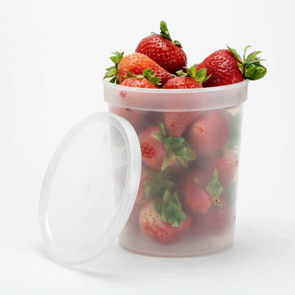 24Pack 32 oz Plastic Deli Containers with Airtight Lids,Microwave