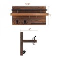thumbnail image 4 of Wooden Key and Mail Holder for Wall Decorative with 5 Key Hooks Wall Mounted Mail Organizer with Shelf Key Hanger for Home Decor, 4 of 9