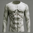 thumbnail image 2 of XIAOCHA Muscle Anatomy Print Crew Neck Tee for Men Long Sleeve Fitted Slim Fit Halloween Party Shirts, 2 of 6