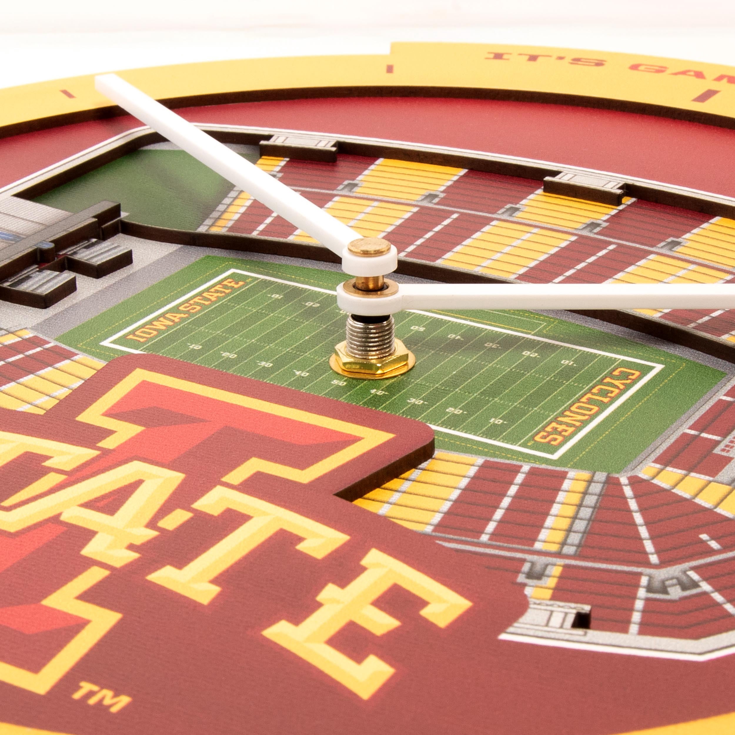 YouTheFan NCAA Iowa State Cyclones Stadiumview 3D Wall Clock
