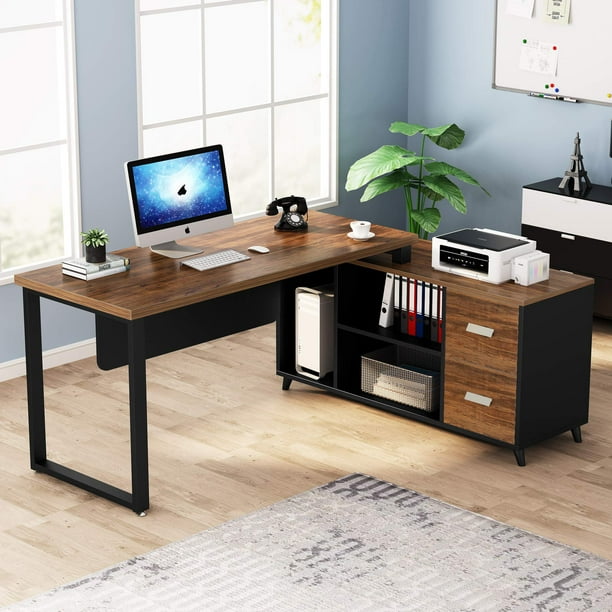Tribesigns LShaped Computer Desk, 55 Inch Large Executive Office Desk